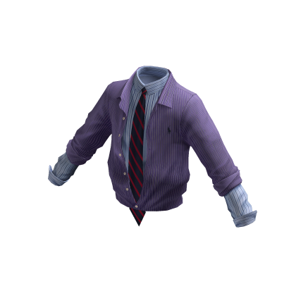 Striped Shirt & Striped Silk Repp Narrow Tie