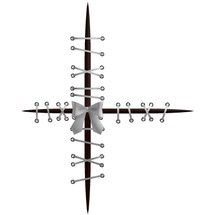 ꒰𖹭꒱ Creepy Cute Gothic White face lace + bow scar