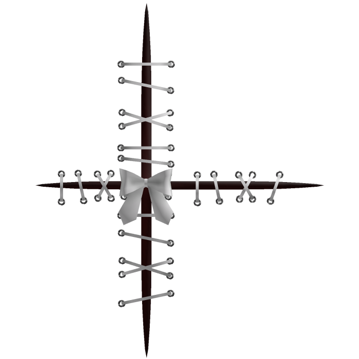 ꒰𖹭꒱ Creepy Cute Gothic White face lace + bow scar