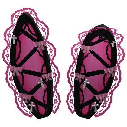 🎀 Gothic Cross Lace Bunny Ears Bows Pink Black