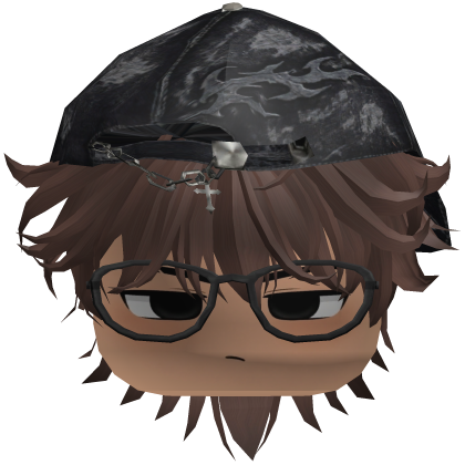 Emo Boy Hair Brown With Glasses Roblox item