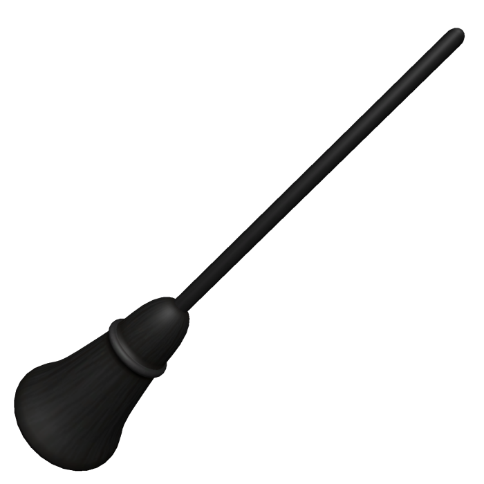 Classic Witch Broom in Black [SIDE]