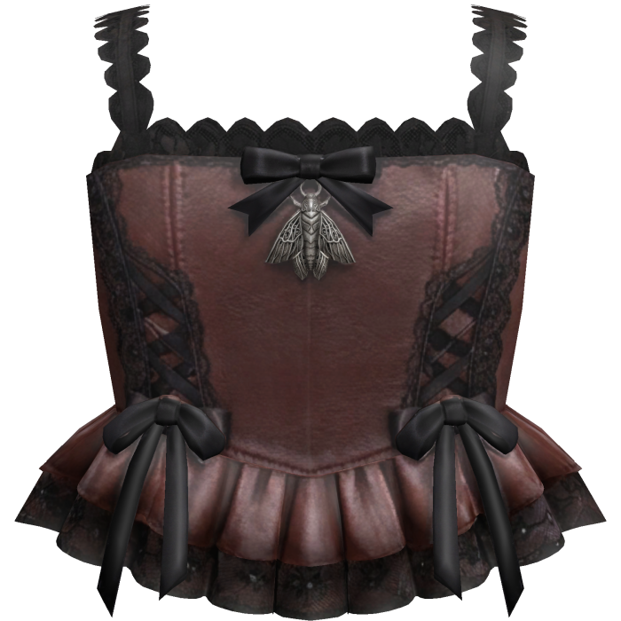 Brown Leather Lace Corset Top