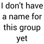 I don’t have a name for this group yet