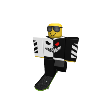 cool noob with skateboard