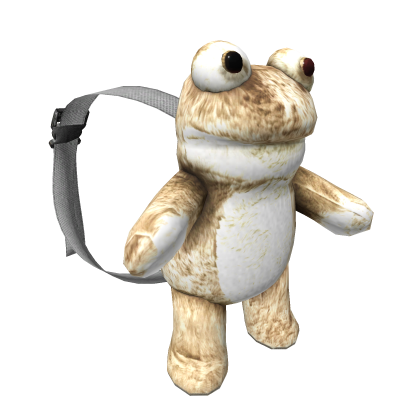 Cream Beige Plush Frog Backpack