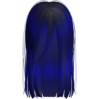 Long Messy Goth Horror Hair In Dark Blue