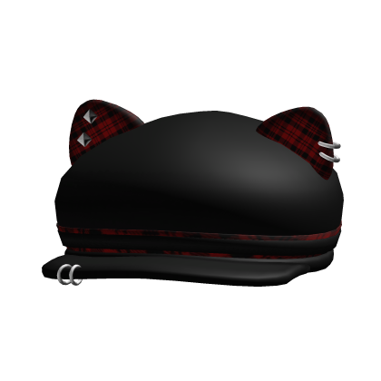 plaid pierced kitty newsboy cap