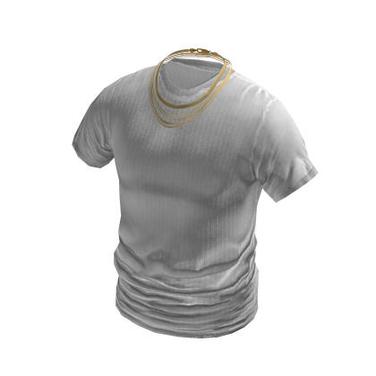 hite Streetwear Drip T-Shirt w/ Gold Cuban Chain