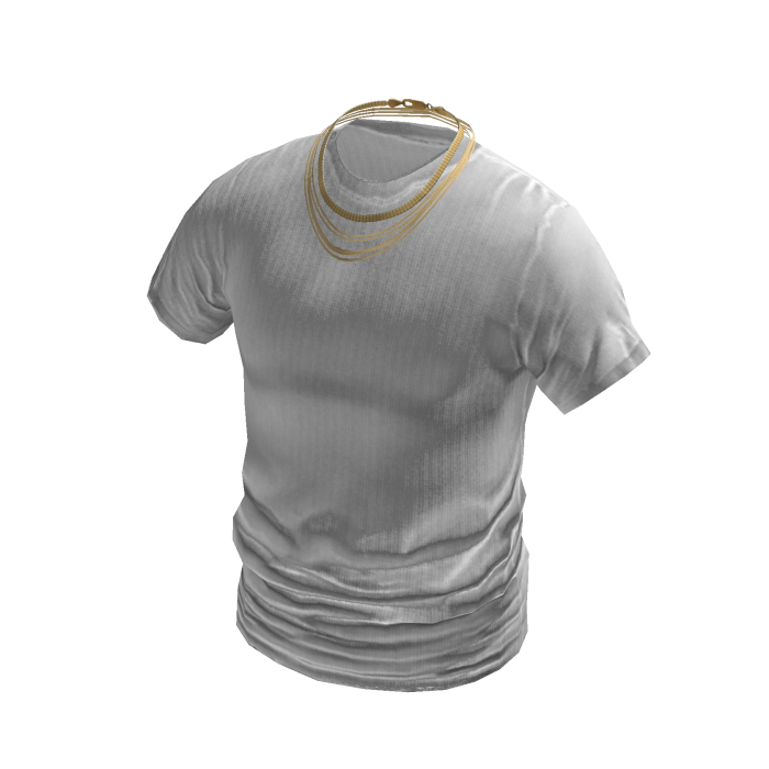 hite Streetwear Drip T-Shirt w/ Gold Cuban Chain