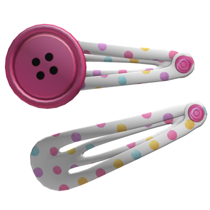 Polka Dot Button Hairclips [Confetti & White] Roblox item