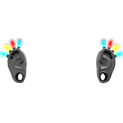 pierced christmas light ears🎄( emissive ) - grey