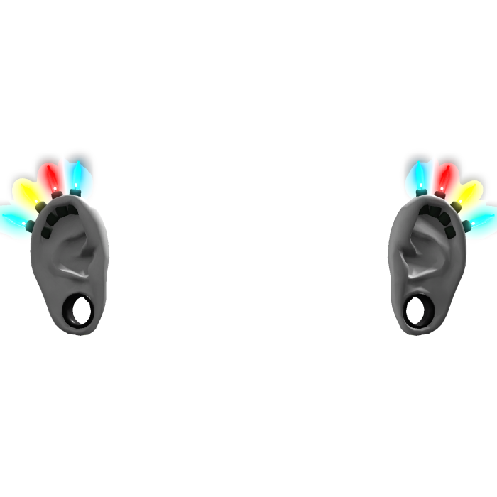 pierced christmas light ears🎄( emissive ) - grey
