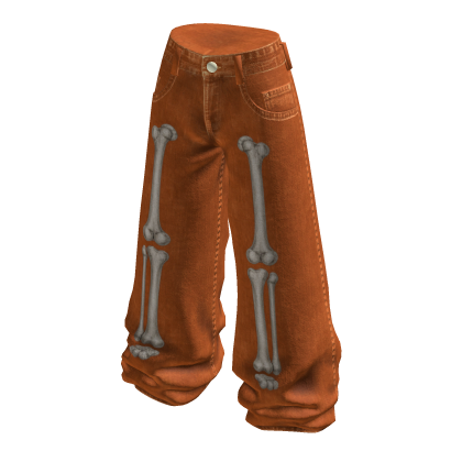 Baggy Pants with Bone Graphics (Rust)