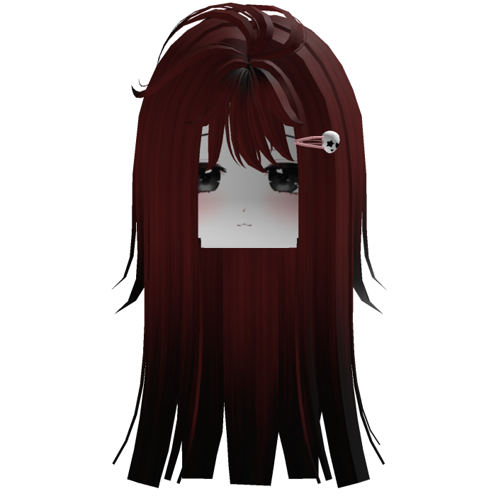 Red With Black Cute Girl Hair With Face