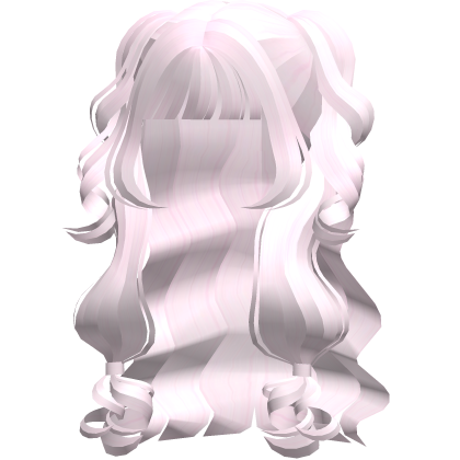 ♡ Baby Pink Long Curly Princess Hair W Pigtails Roblox item