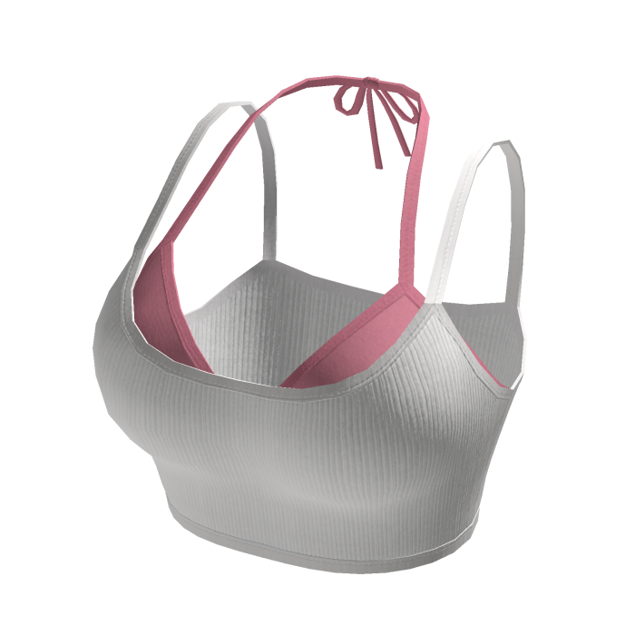 Layered Crop Top with Contrast Halter (White)