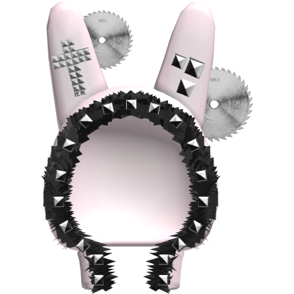 Emo Saw Bunny Hood w/ Studs in Pink/Black Roblox item