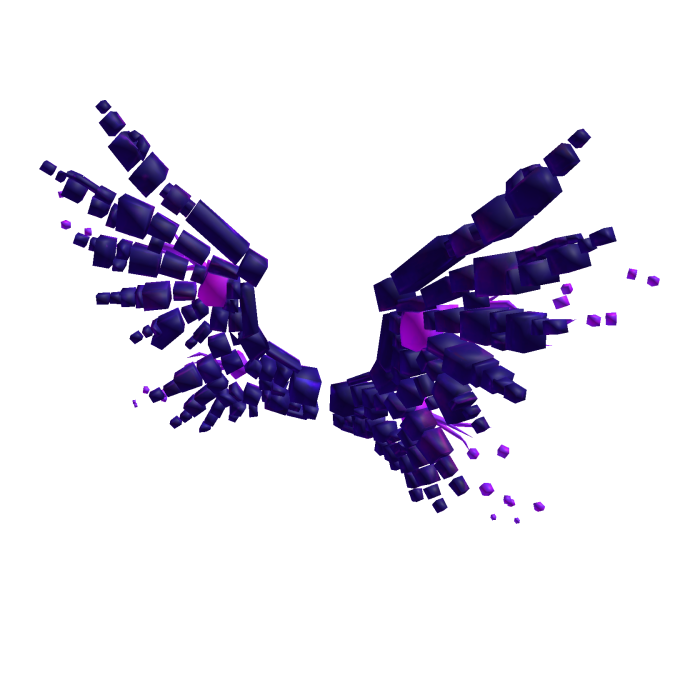 Bright Purple Futuristic Voxel Wings