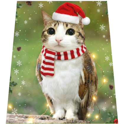 Meme Meowl Christmas Cape