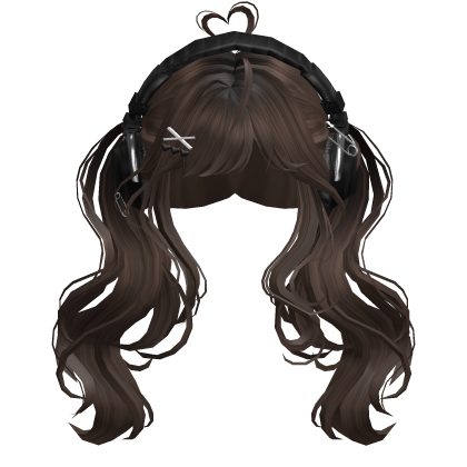 Cute Wavy Pigtails w/Headphonnes (Brown)