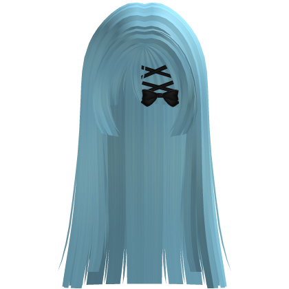 Cyan Cyber Goth Straight Hime Bow (っ˕ -｡) Roblox item