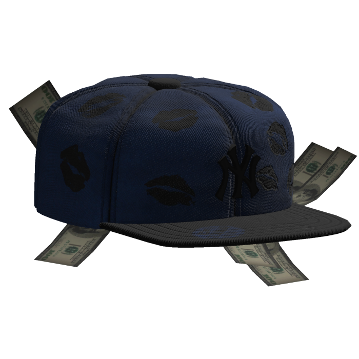 Sideswept Fitted Blue Money Cap