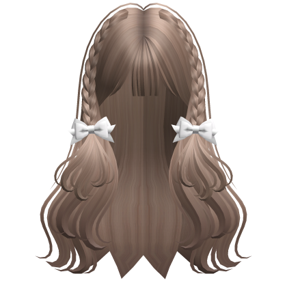 Cute Braided Hairstyle with Ribbons (Linen) Roblox item