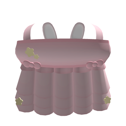 [🌸] Soft Pink Bunny Ribbon Dress