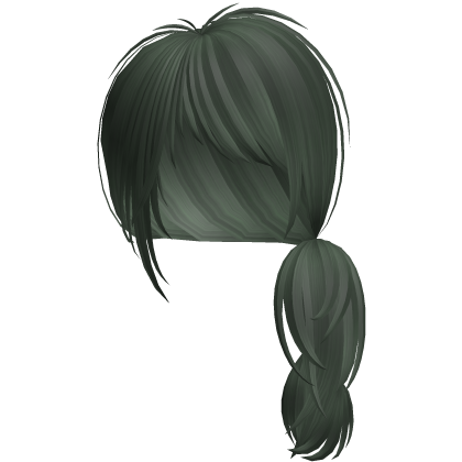 Emo Choppy Razor Cut Side Ponytail (Dark Green)