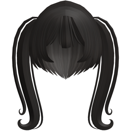 ☆ Kawaii Long Swirly Pigtails in Black ☆ Roblox item