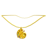 Orange art aesthetic necklace (1.0 gold)