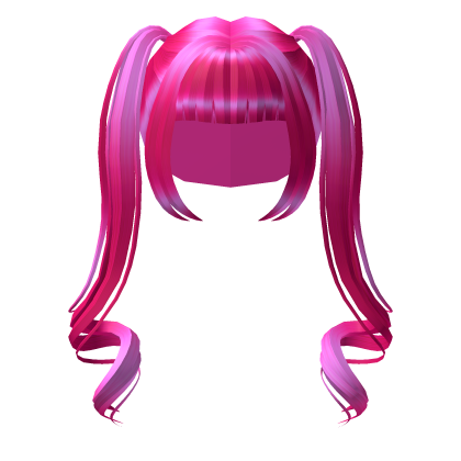 Pink Long Kawaii High Pigtails