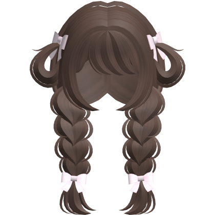 ♡ : kawaii brown bunny loop low braids 