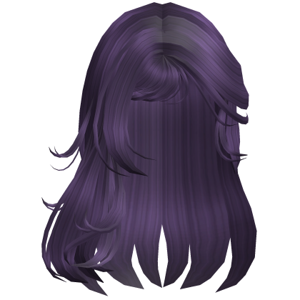 Emo Long Messy Hair w/ Side Bangs (Purple) Roblox item