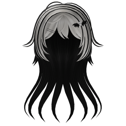 EMO Black White long hair Roblox item