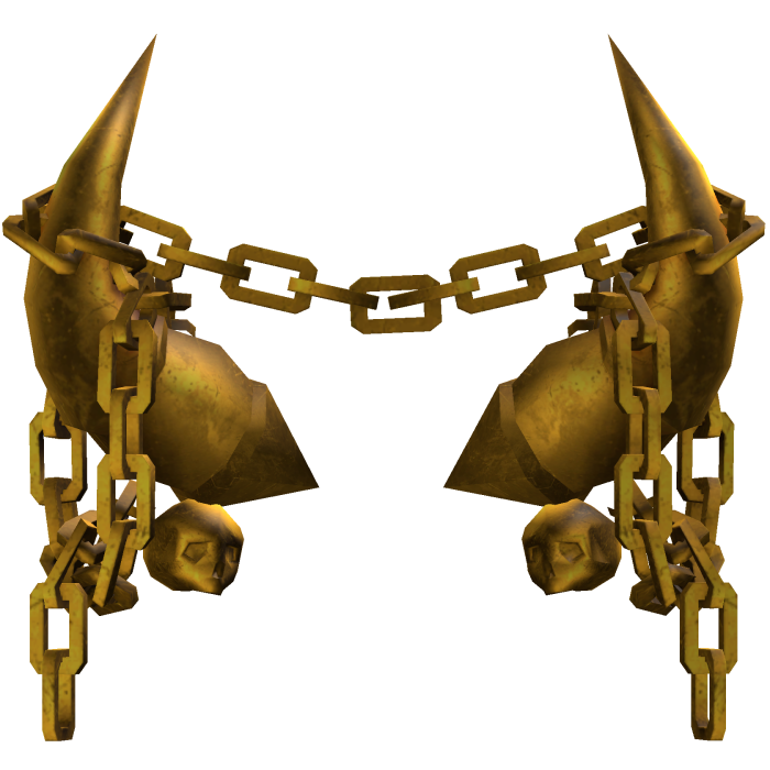 Gold Gothic Skull Chained Horns 