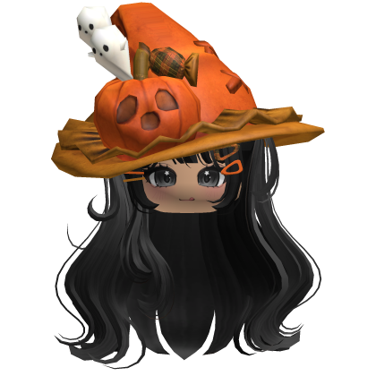 Black Cute Tilted Pumpkin Halloween Hair