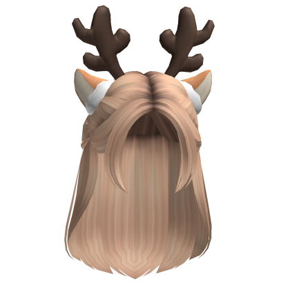 Cute Braided Hair w/ Deer Headband (Honey Blonde) Roblox item