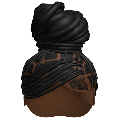 Braided Bun Swoop [Black] Roblox item