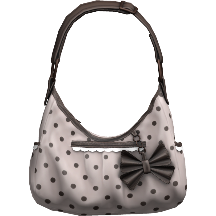 Cream Coquette Polka Dot Bow Shoulder Bag