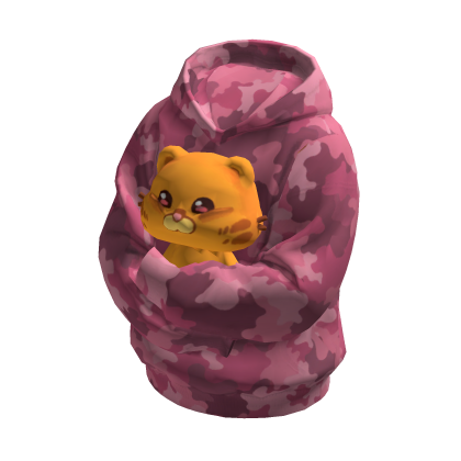 Orange Cat Huggable Holdable Sweater Pink Hoodie