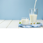 cute milk in cup