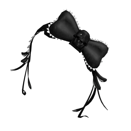 Black Gothic Skull Snow White Creepy Bow Headress