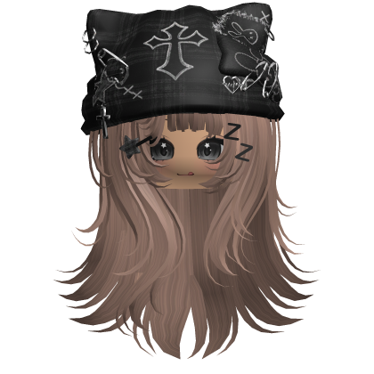 Milktea Cross Beret Emo Girl Hair