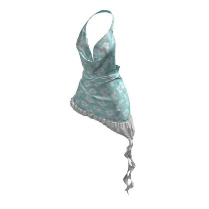 2000s Mint Tropical Hibiscus Halter Dress | Roblox Item - Rolimon's