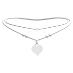 𐙚 Cute Double Heart Necklace (White)
