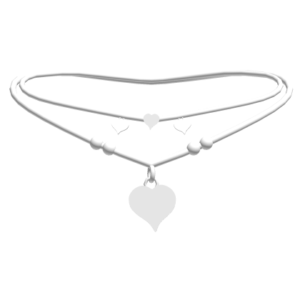 𐙚 Cute Double Heart Necklace (White) thumbnail