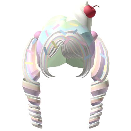 cute icecream sprinkle rainbow curly pigtails ♡