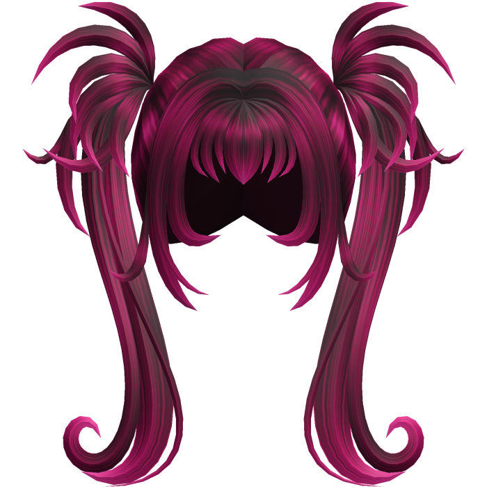 Magenta Gothic Spiky Twintails with Curls